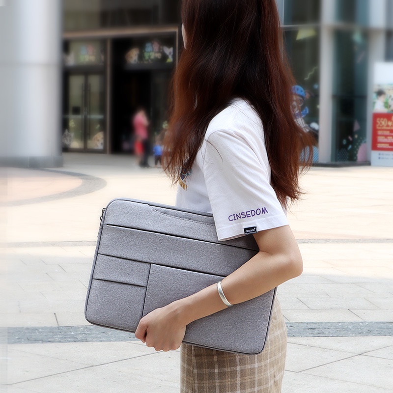 Tas laptop Model Hand Carry Jinjing / Tas Macbook Minimalis Bahan Tebal Anti Air Pelindung Laptop Cover Laptop 13 &quot; 14&quot; 15&quot; Dengan Banyak Kompartment Simple