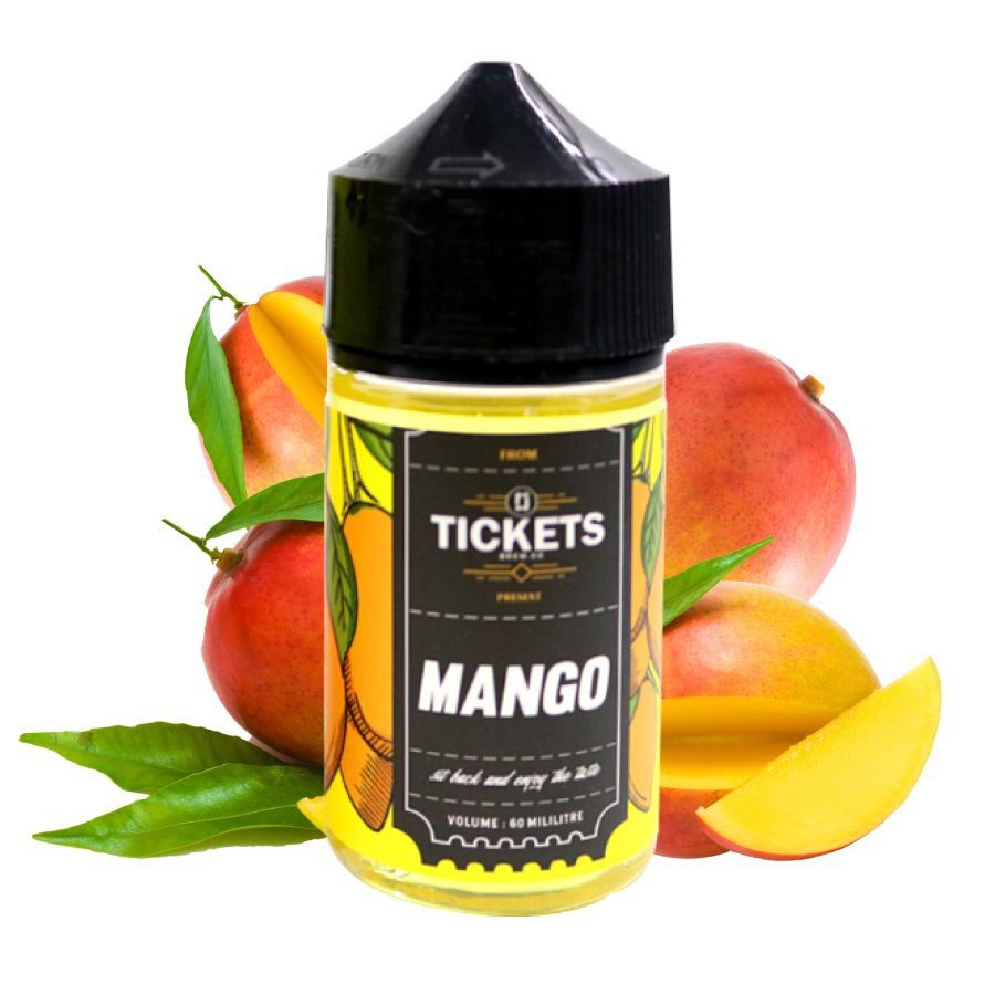 NEW &amp; AUTHENTIC LIQUID TICKETS MANGO 60ML 3MG BY EJM - VAPE VAPOR