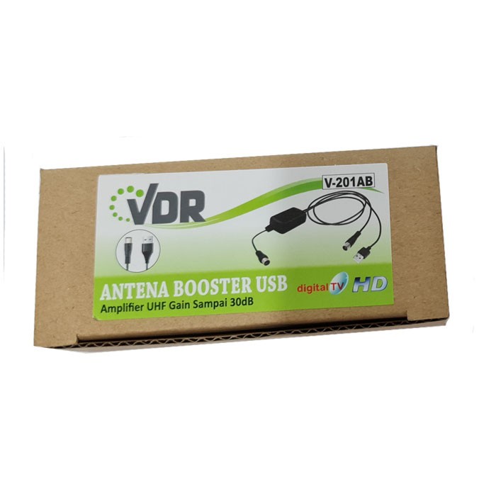 VDR V-201AB V210AB Antena Booster USB Amplifier UHF Gain Sampai 30dB