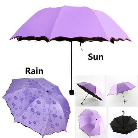 UG PAYUNG LIPAT 3D Magic Umbrella 3 Dimensi Ajaib Hujan Basah Ada Motif Timbul Free Pouch Lucu Unik Anti UV