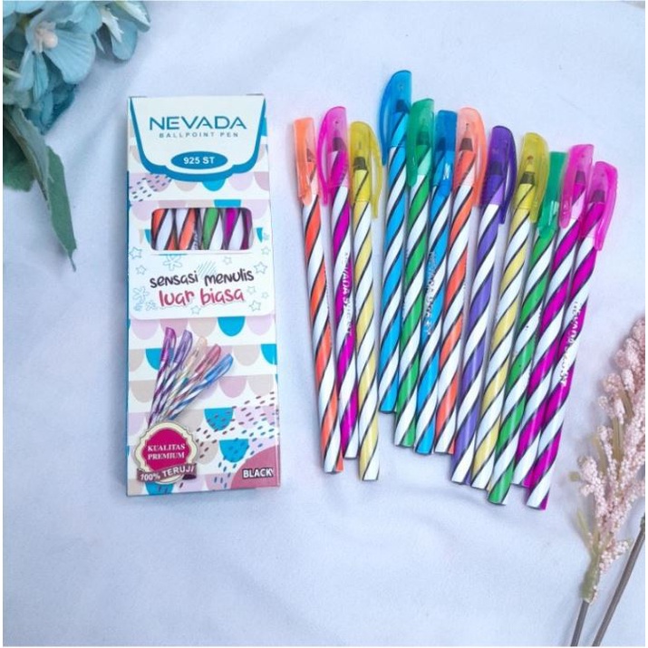 

(12pc) Pulpen Lilin PENA murah / Pen Spin Nevada / Bolpen Spiral