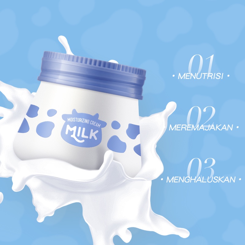 LAIKOU Milk Brightening Krim Wajah Pagi dan Malam Pelembab Menutrisi 55g