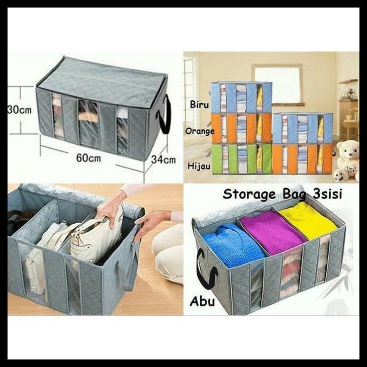 Storage Baju Organizer 3 Sekat Clothing Penyimpanan Baju Mudah
