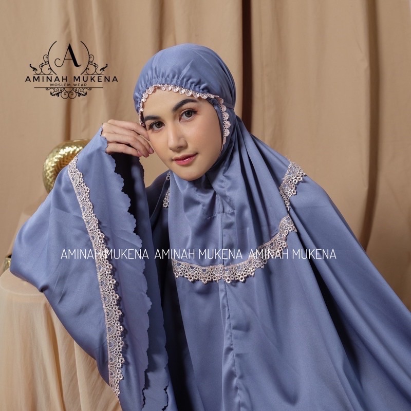 Mukena Dewasa Sutra Silk Renda Susun Lasercut