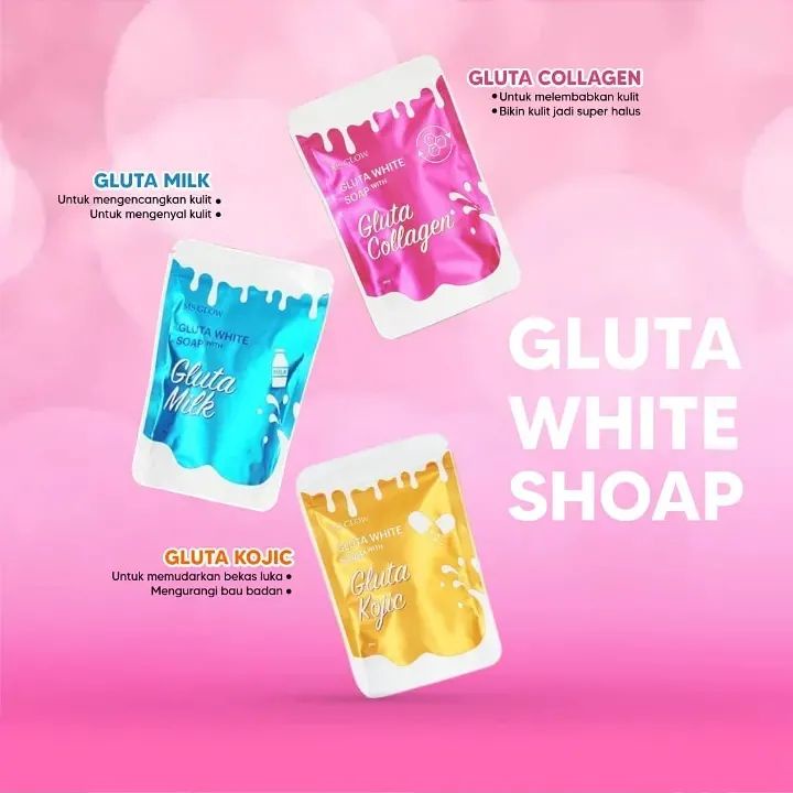 Ms Glow Gluta White Soap Collagen/Kojic/Milk Untuk Mencerahkan, Melembabkan, Mengenyalkan Dan Memuda