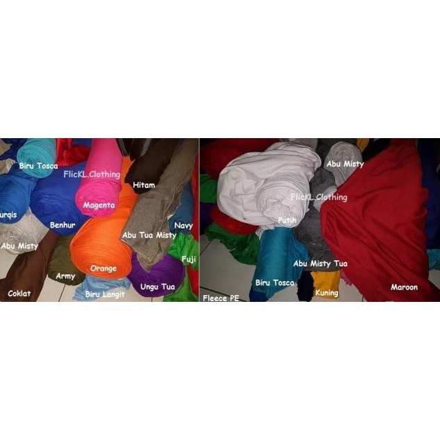 Bahan Kain Fleece Cotton Katun Celana Jaket Training Varsity