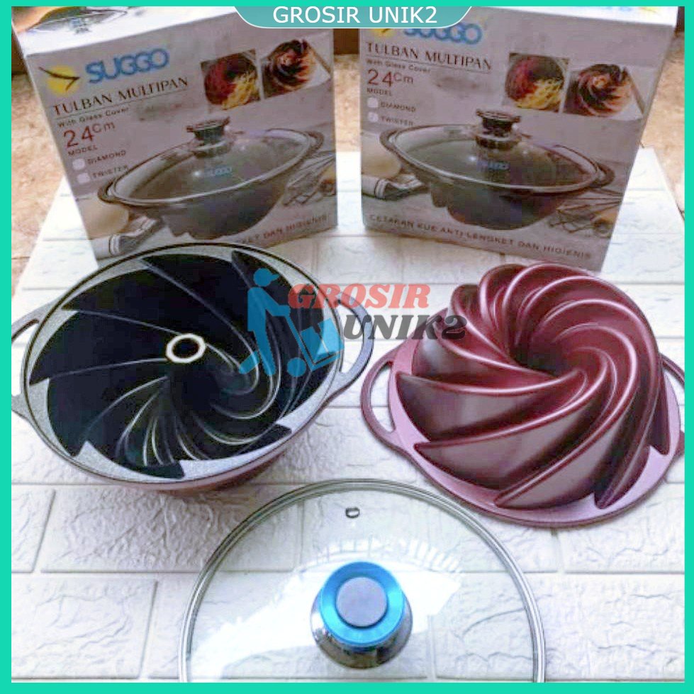 SUGGO CETAKAN KUE BOLU 24 CM - TULBAN MULTI PAN TWISTER GROSIR UNIK