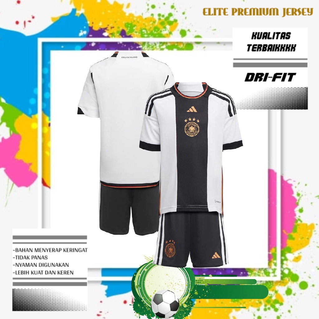 JERSEY JERMAN HOME KIDS WORLD CUP 2022/2023 GRADE ORI | BAJU SEPAK BOLA ANAK JERMAN HOME TERBARU