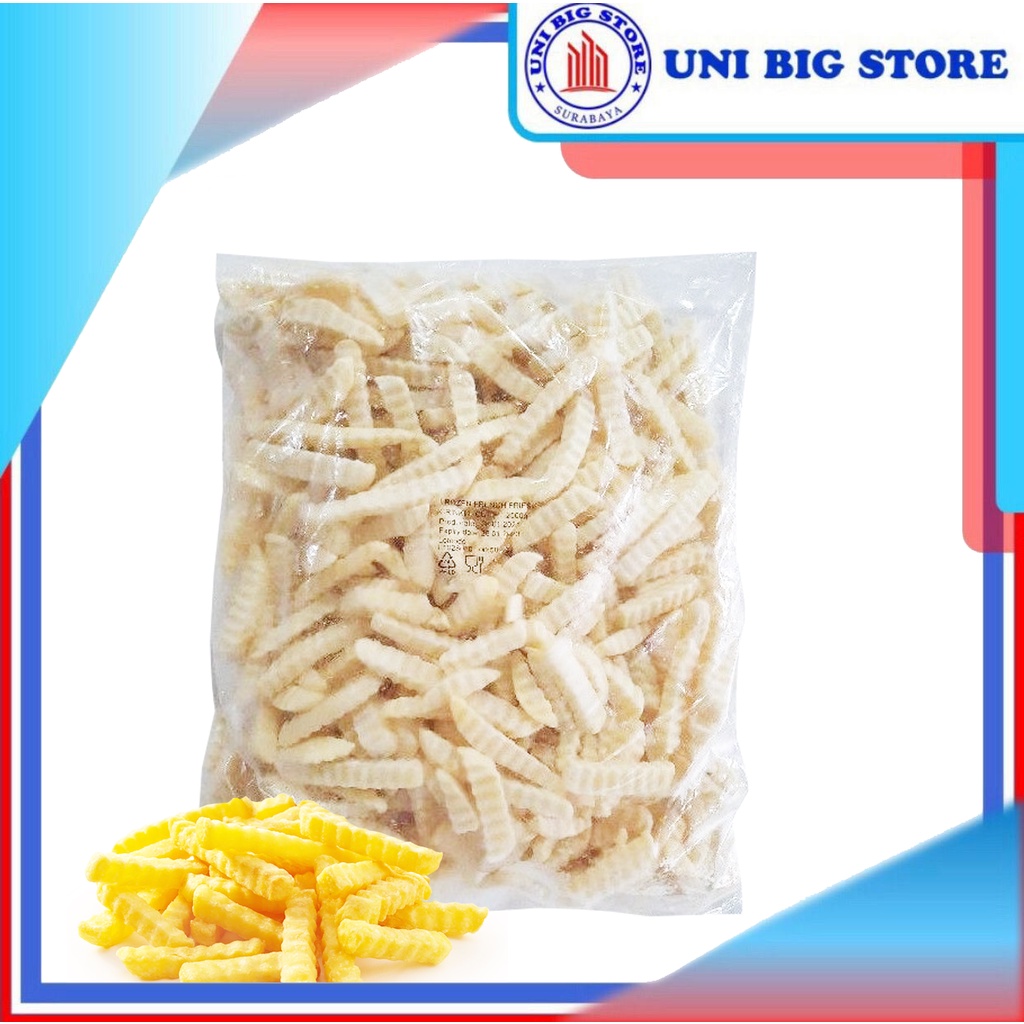 

Aviko Potato Crinkle Cut Kentang Goreng French Fries 2.5 Kg Kemasan Polos 500 gr