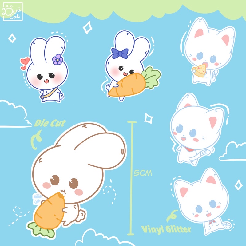 

Sticker Ochicat and Friend Glitter
