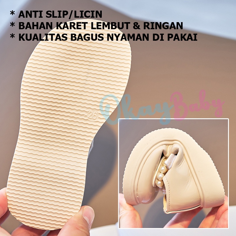 PROMO 10.10 PUNCAK Okaybaby B243 Sepatu Flat Pesta Anak Perempuan (FREE BOX) Termurah Sepatu Import Fashion Terbaru Kekinian