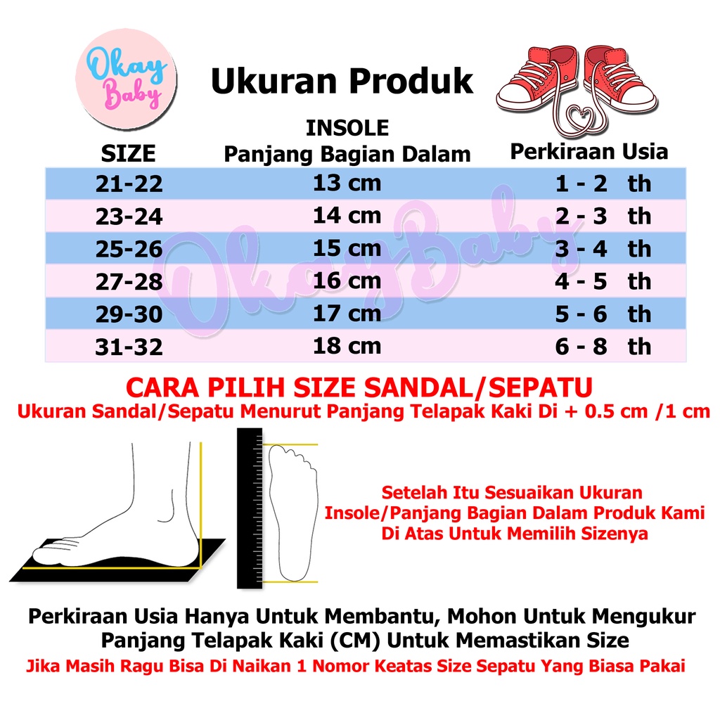 PROMO 12.12 PUNCAK Okaybaby B226 Sandal Slop Import Anak Laki-laki Perempuan Lucu Fashion Termurah Model Kekinian Casual