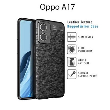 Case Auto Focus Oppo A17 Leather Experience SoftCase Slim Ultimate / Casing Kulit