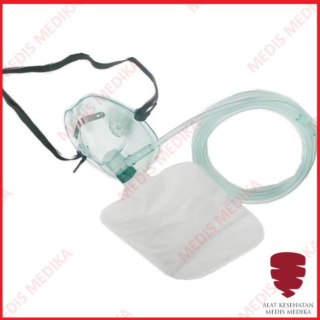 Masker Oksigen Non Rebreathing GEA Dewasa Kantong Oxygen Mask Adult