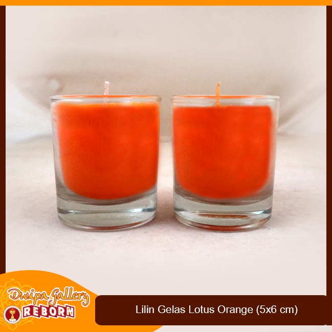 Lilin Gelas Orange Stearin Wax Dekorasi Cafe Resto Hotel Spa Serbaguna