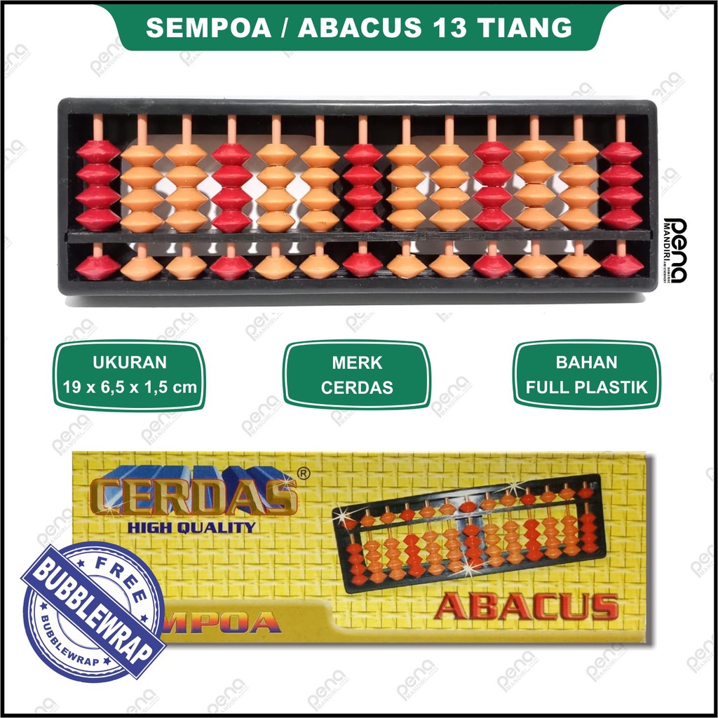 CERDAS Sempoa / Abacus 13 Tiang