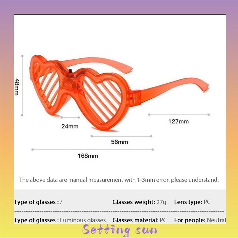 Kacamata Bar Bercahaya Cinta LED Dingin Desain Kacamata Pesta Desain Kaca Jendela Cahaya Dingin TN