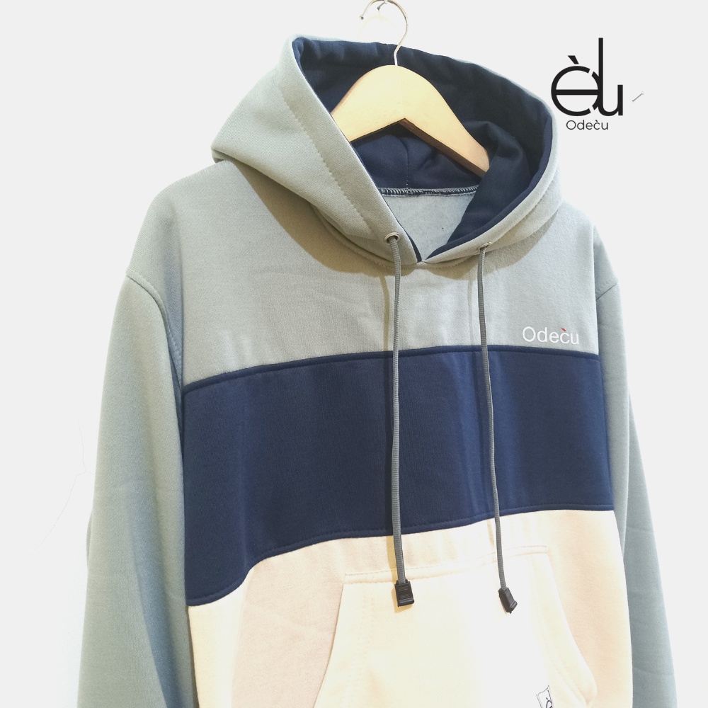 ODECU PREMIUM HOODIE VERTICAL SAGE NAVY VANILLA SWEATER OVERSIZE WANITA PRIA