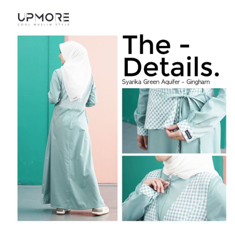 GAMIS UPMORE SYARIKA GREEN AQUIFER GINGHAM