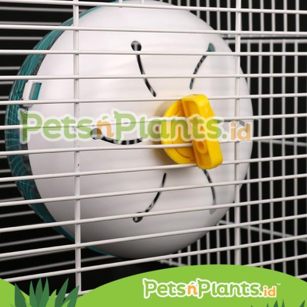 Mainan Roda Kandang Syrian Hamster - Silent Jogging Wheel Import BESAR - Biru Muda