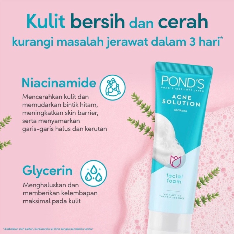 Pond’s Acne Solution Facial Foam 100g - Ponds Sabun Cuci Muka Face Wash 100ml Jerawat