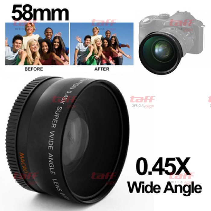 Lensa 58 mm wide Angle 0.45x Macro Lens For Canon