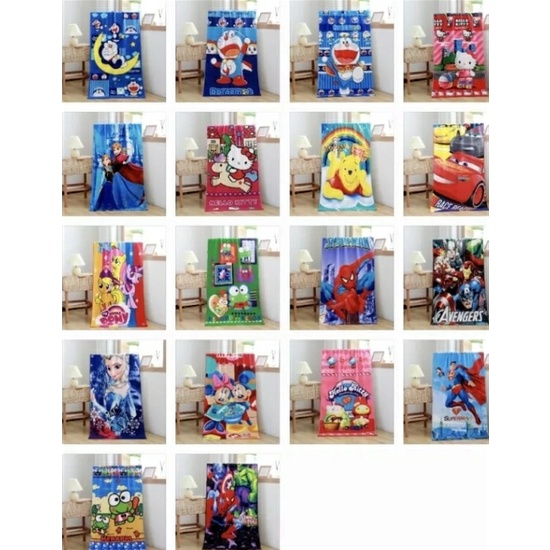 handuk mandi anak motif karakter ukuran 70x140