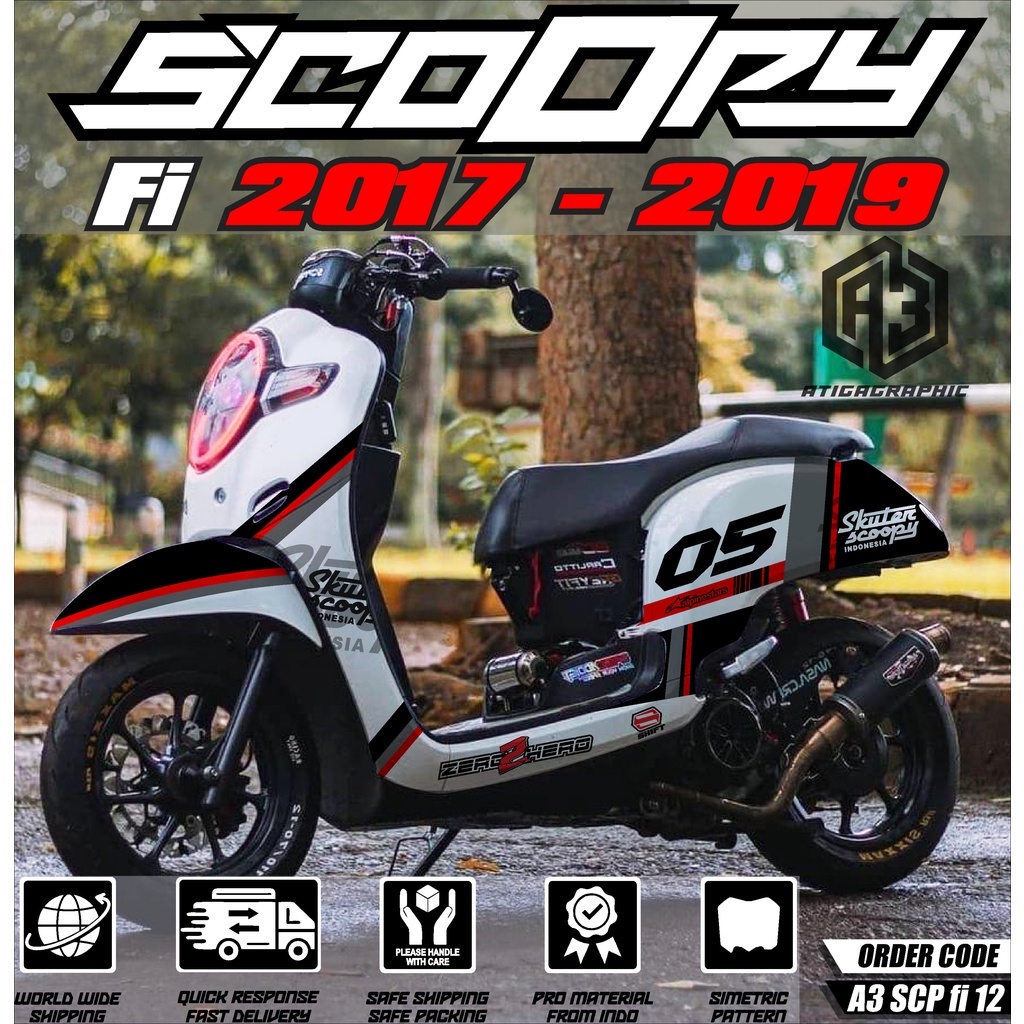 Decal Sticker Scoopy 2017 2018 2019 2020 decal scoopy full body Full Blok Sticker Scoopy Dekal New F