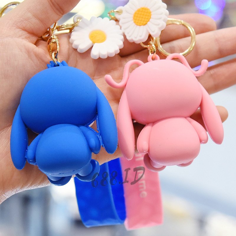 Gantungan Kunci Karakter Stitch Keychain Lucu Bahan PVC Untuk Aksesoris Tas Wanita Gantungan Kunci Motor Mobil GT 03