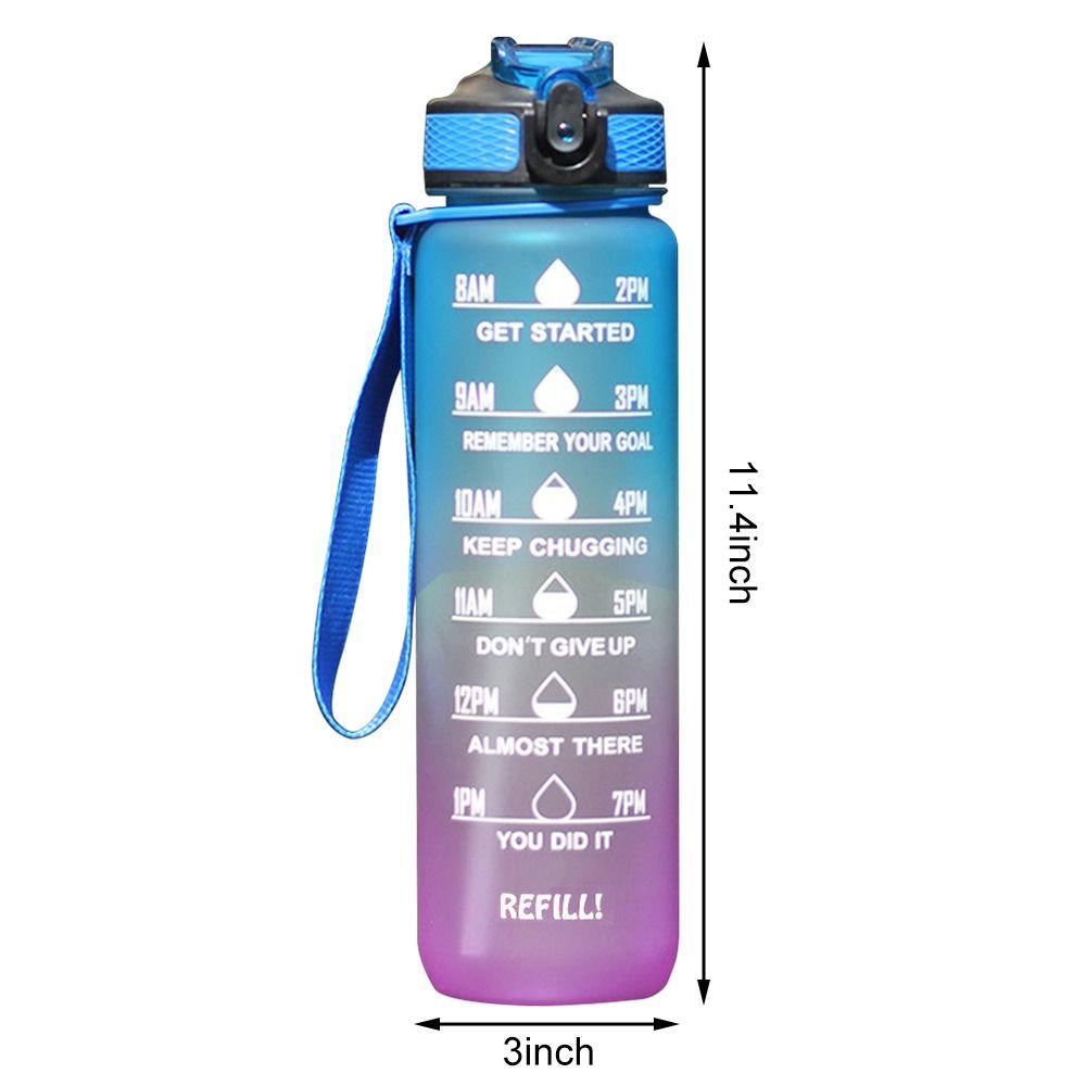 R-FLOWER 1000 ml Ketel Portable Outdoor Sport Warna Gradien Sepeda Cangkir Anti Bocor Air Minum 1L Water Cup