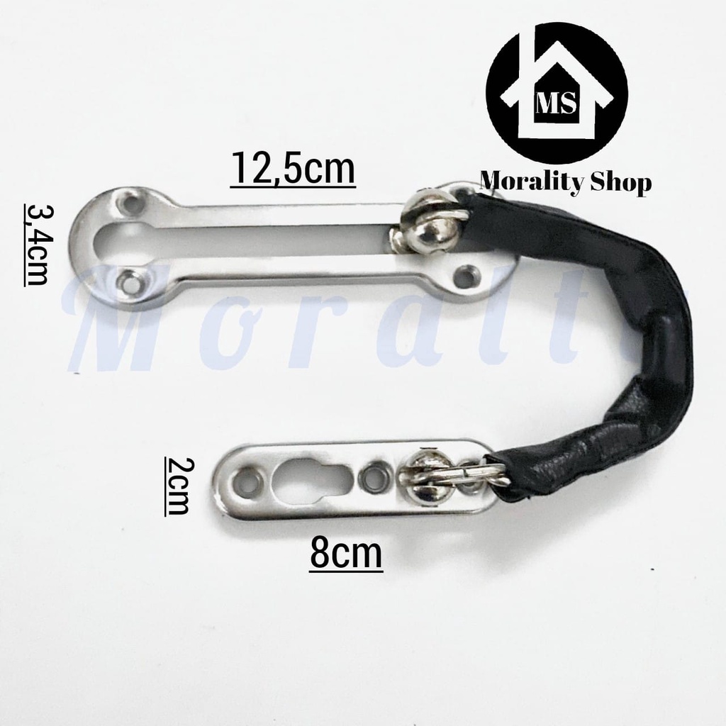 Grendel Rantai Pengaman Pintu Stainless Kunci Rantai Tambahan Pengintai Pintu 45s Door Chain Safety Lock St