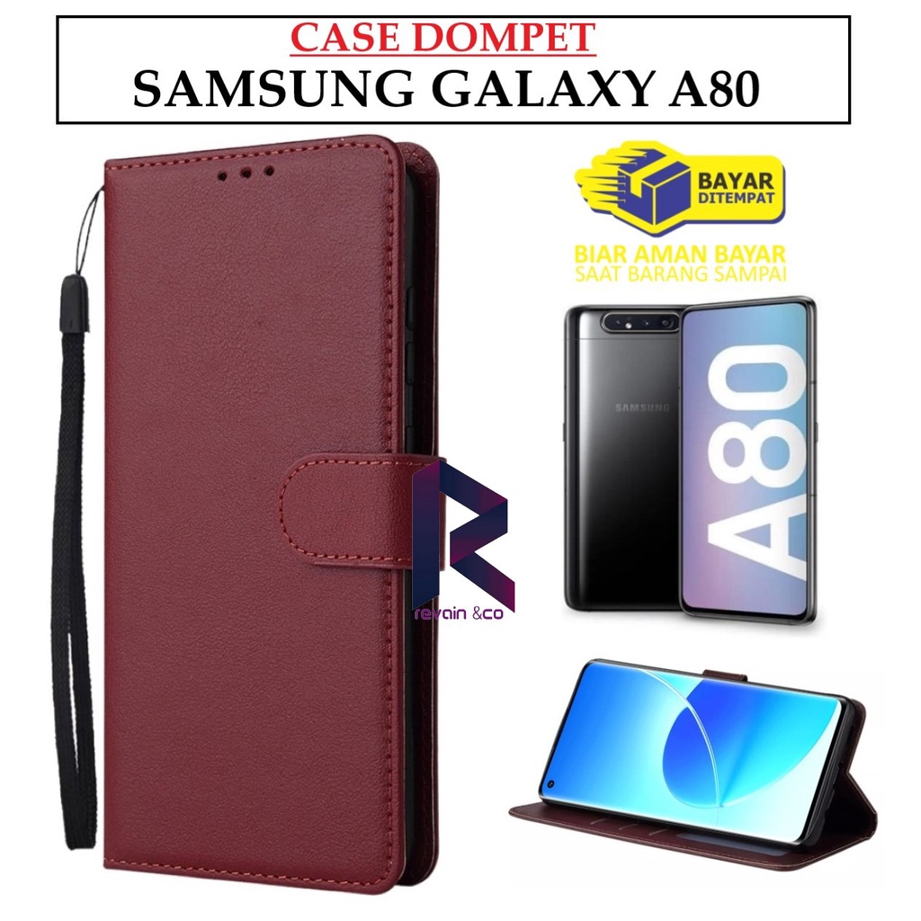 FLIP COVER SAMSUNG GALAXY A80 FLIP WALLET LEATHER KULIT PREMIUM SARUNG BUKA TUTUP KESING HP FLIP CASE SAMSUNG GALAXY A80