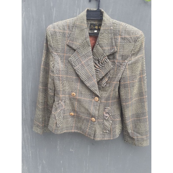 TARTAN BLAZER, PRELOVED BLAZER KEKINIAAN TARTAN