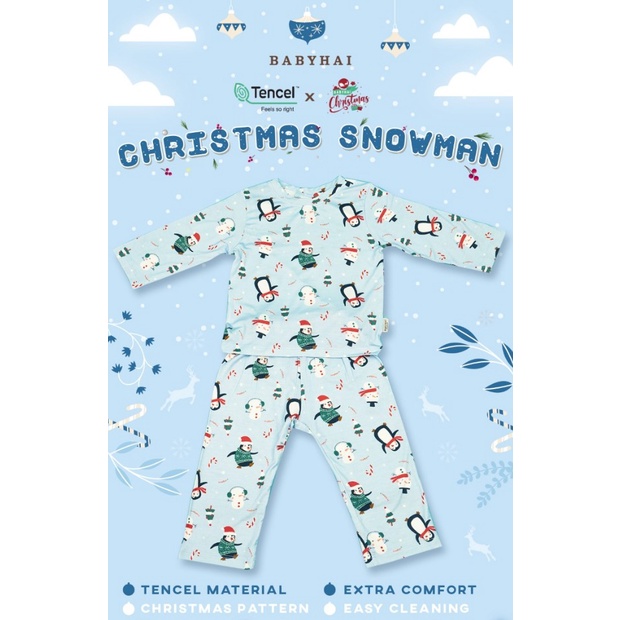 Snowman - Long Sleeve Tencel Pyjamas | Setelan Panjang Tencel