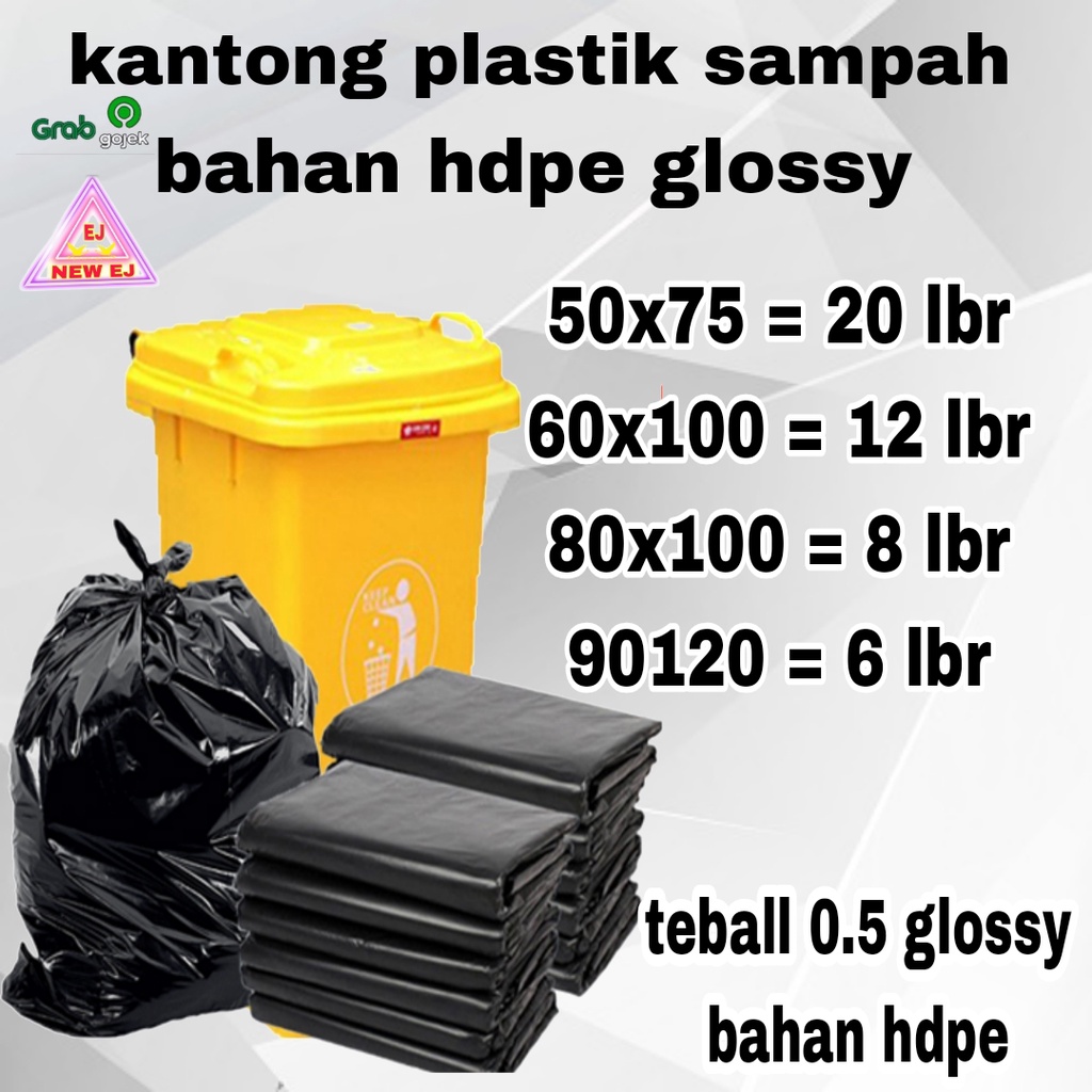 TERBARU KANTONG PLASTIK SAMPAH TRASH BAG UKURAN 90X120 60X100 50X75 40X60