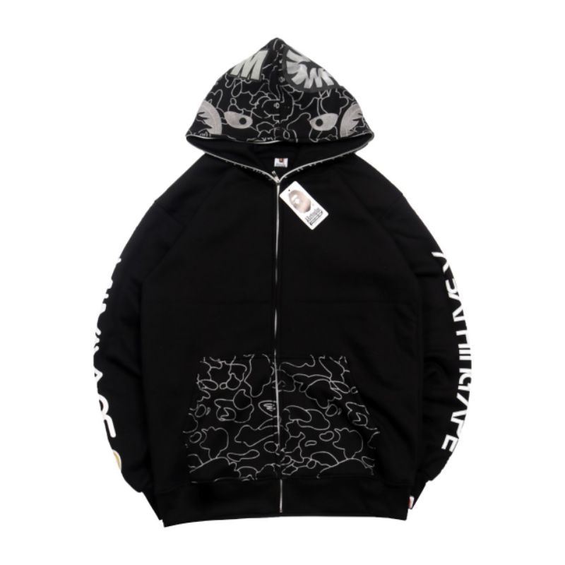 SWAETER HOODIE ZIPER A BATHING APE SHARK JAKET SAROYAMA BAPE BAST SELLER