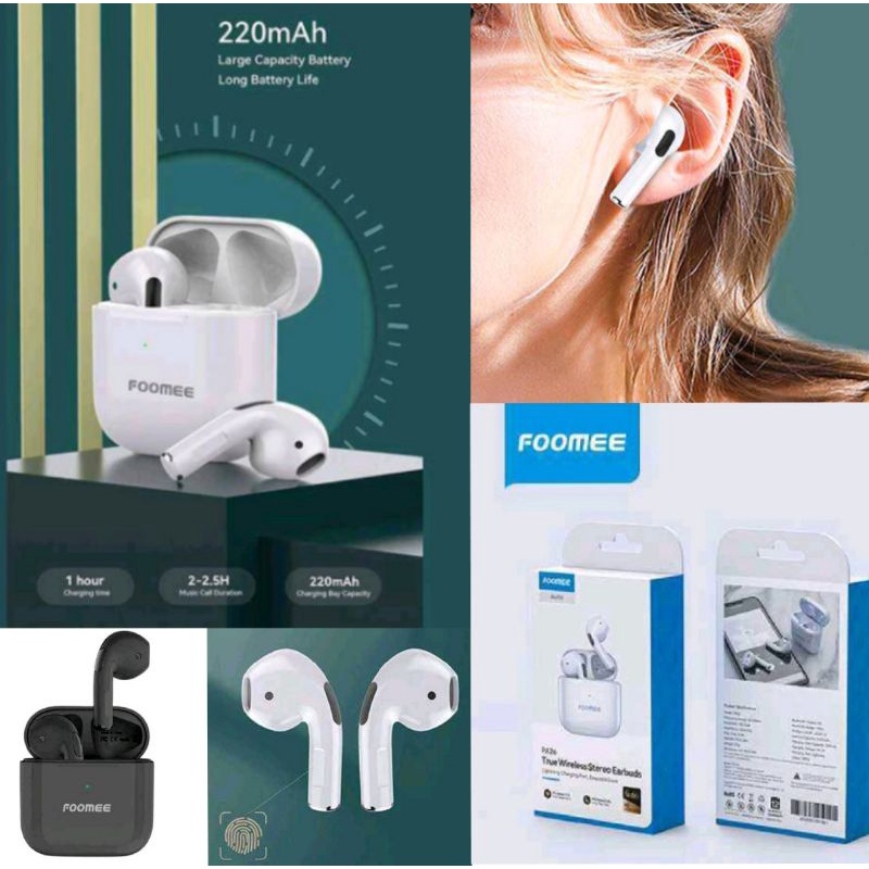 ORIGINAL FOOMEE EARPHONE WIRELESS TWS PA26 - EARPHONE SPORT HEADSET EARBUDS BLUETOOTH AKSESORIS PERL