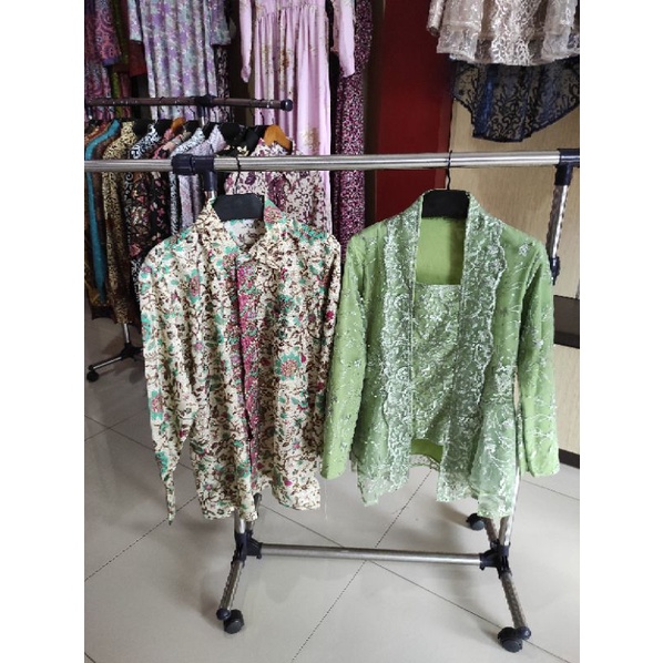 kebaya batik couple hijau muda