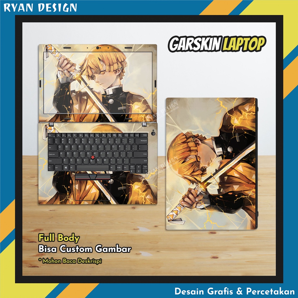 Jual Garskin Laptop Full Body Zenitsu Stiker Laptop Demon Slayer
