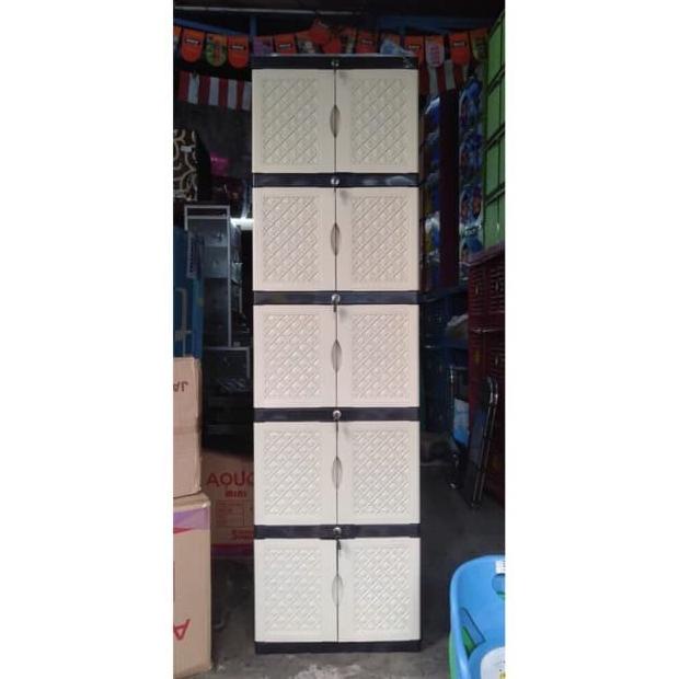 

LEMARI PLASTIK LEMARI PAKAIAN AKAKO ROTAN SUSUN 5 stock ready
