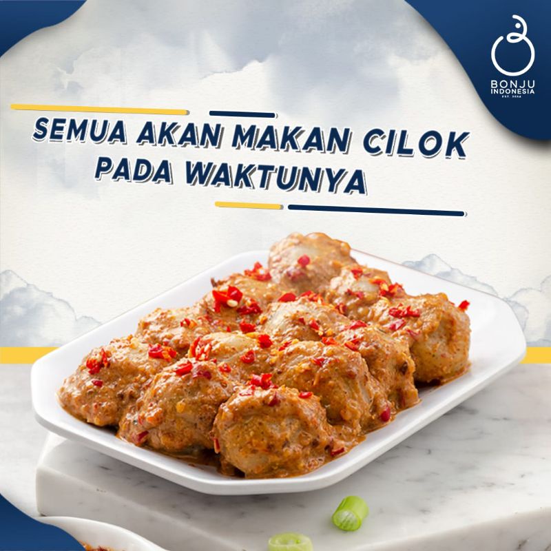 Bonju - Cilok Salju Daging 1Bag Isi 25 Butir Extra Bumbu Kacang 370 g