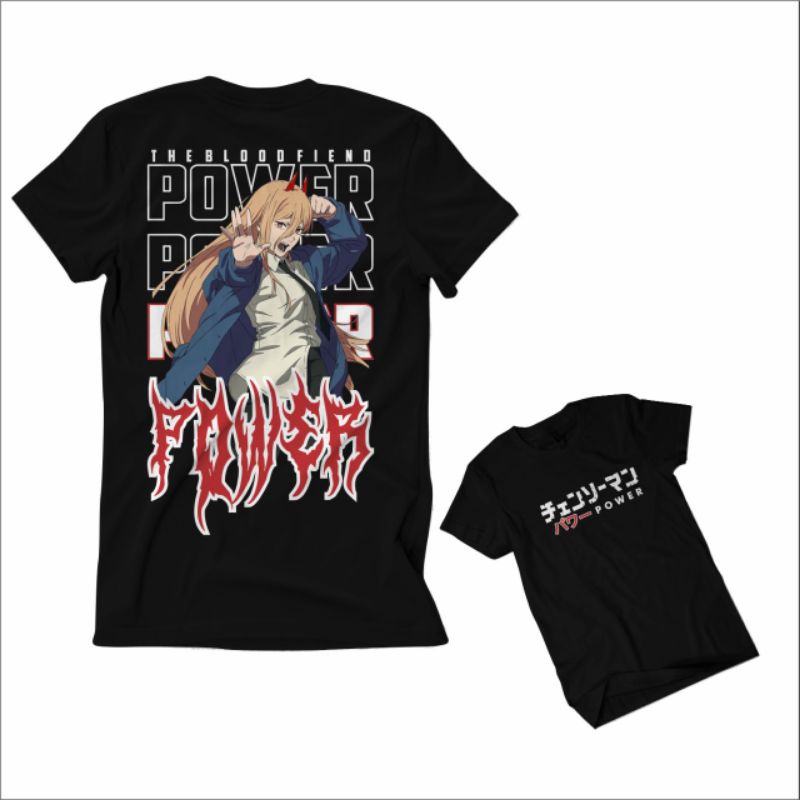 Kaos Anime Chainsaw Man Power Distro Atasan Pria Wanita Kaus Waifu Premium