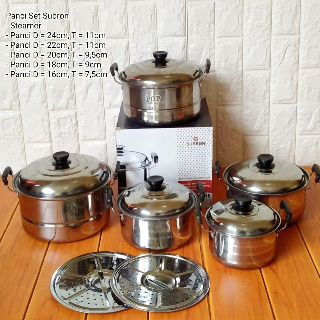 Panci set 5 susun stainless  Subron/Nizen