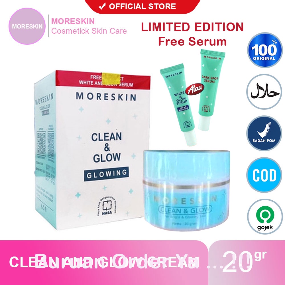 Jual MORESKIN Clean and Glow Free Serum Limited Edution Glowing Skin