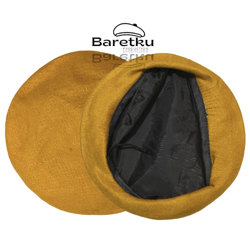 TOPI BARET FLANEL ( MUSTARD )