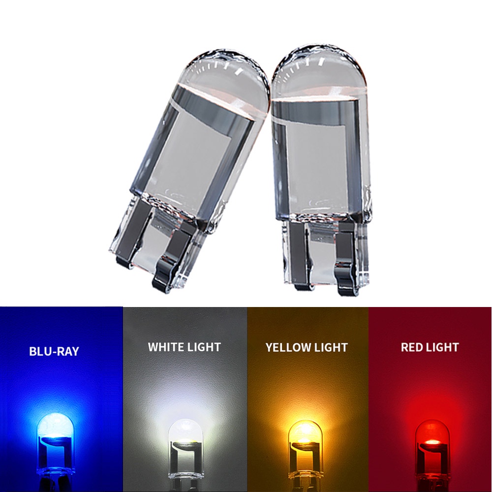 5pcs Lampu led cob t10 w5w 6000k 12v Warna Putih Untuk Plat Nomor Mobil