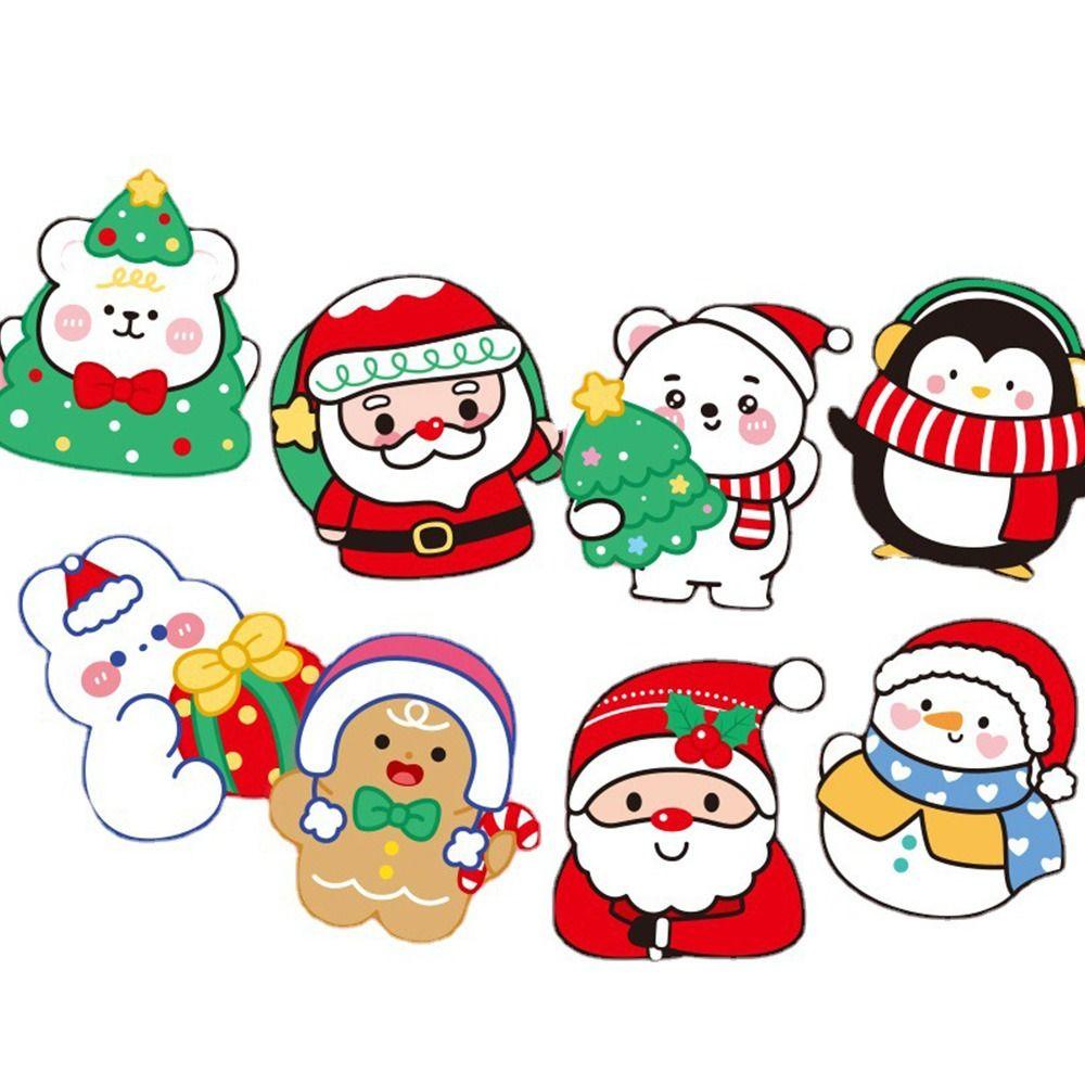 Solighter 5PCS Merry Christmas Holiday Dekorasi Kartun Lucu Lawan Jenis Kartu Berkat