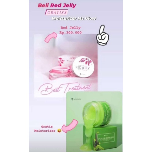 [TERMURAH] RED JELLY MS GLOW | FREE | MOISTURIZER |  CACTUZ GRAPE | YUZU