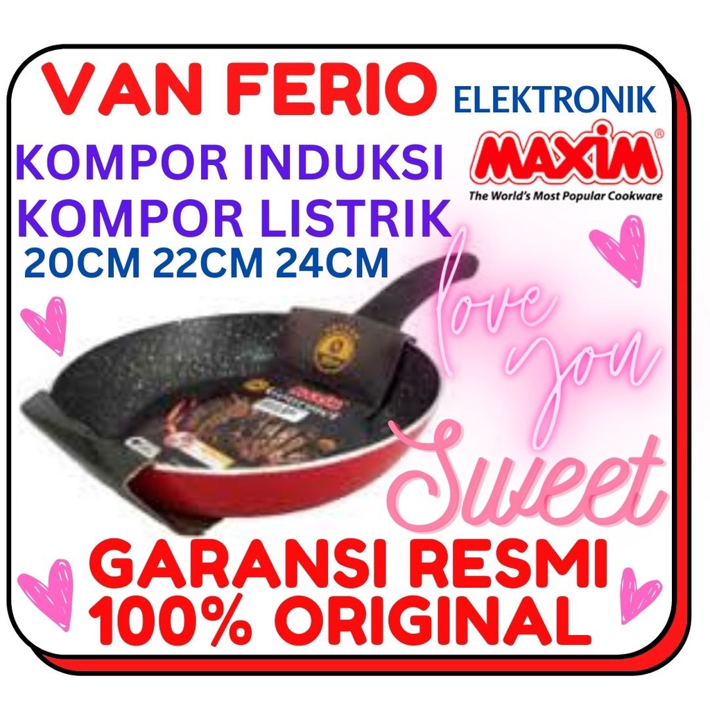 Maxim IH Gourmet Wajan Frypan Kompor Induksi Kompor Listrik 20 22 24cm
