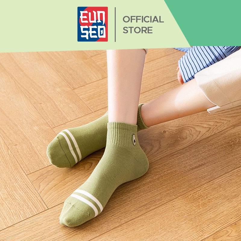 EUNSEO Kaos Kaki Pendek Wanita Motif Avocado Fashion Korea Kaoskaki Semata Kaki Premium